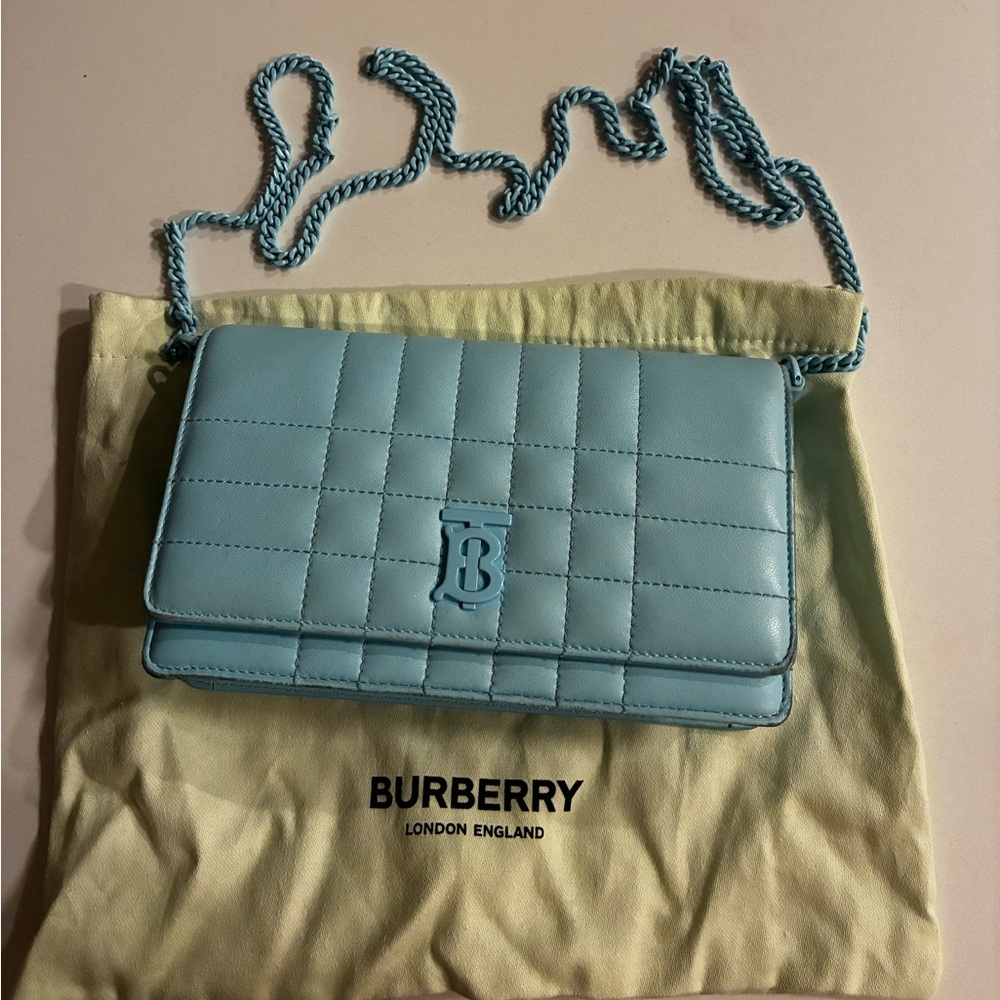 Burberry Sky Blue Quilted Shoulder Bag